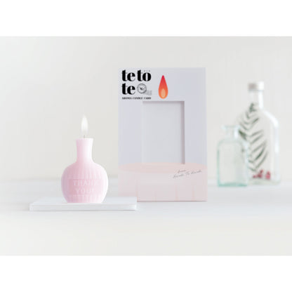 tetote「THANK YOU」（グリーン）アロマキャンドル付きメッセージカード　グリーンティーの香り