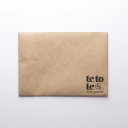 tetote「THANK YOU」（グリーン）アロマキャンドル付きメッセージカード　グリーンティーの香り