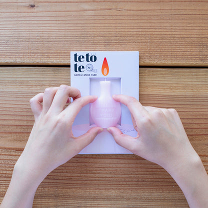 tetote「THANK YOU」 (ピンク)アロマキャンドル付きメッセージカード　サクラの香り