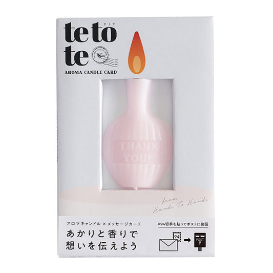 tetote「THANK YOU」 (ピンク)アロマキャンドル付きメッセージカード　サクラの香り