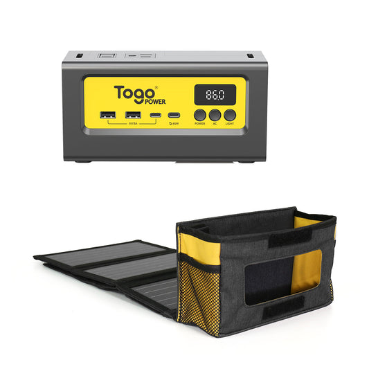 TogoPower　小型ポータブル電源＋ソーラーパネル付き収納バッグセット　INFINITY 100SET