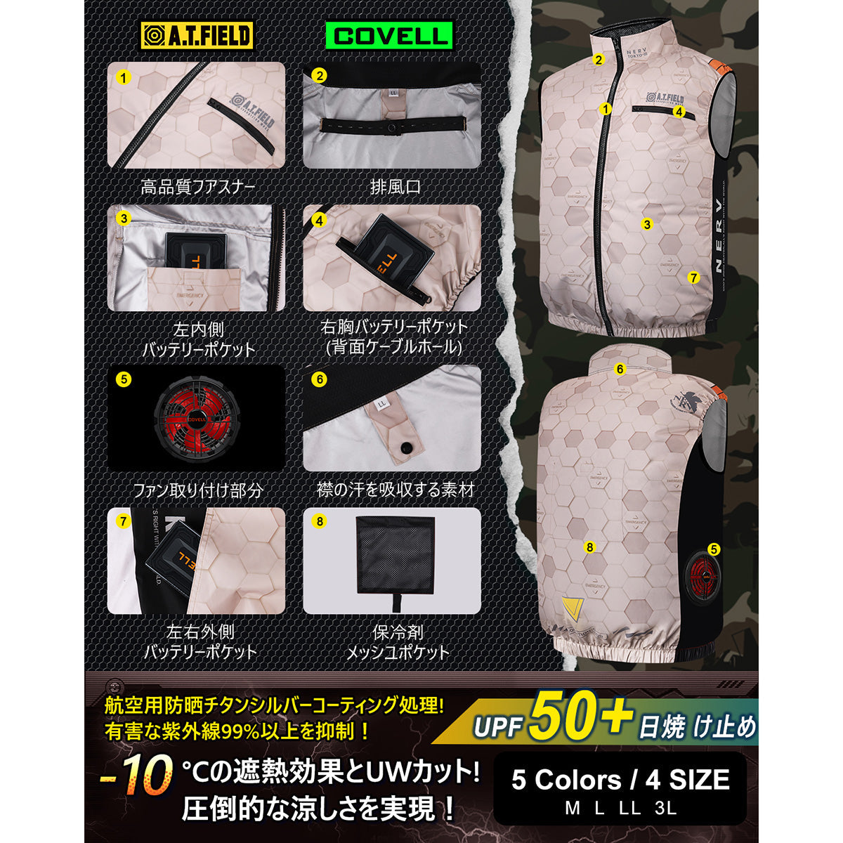 エヴァンゲリオン ベスト ベージュ – GREEN CROSS-select 工事現場の