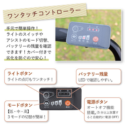 E-PARTON（イーパートン） ロータイプ電動アシスト三輪自転車　ホワイト　配送のみ/組立サービス付き(選択可能)