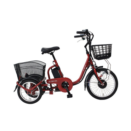 E-PARTON（イーパートン） ロータイプ電動アシスト三輪自転車　ブリックレッド　配送のみ/組立サービス付き(選択可能)