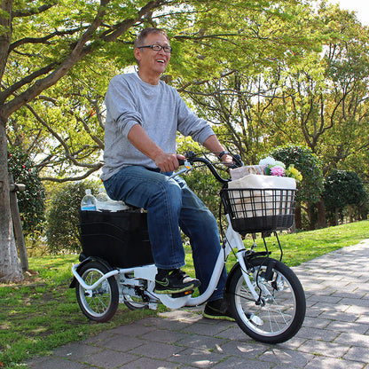 SWING CHARLIE(スイングチャーリー)ロータイプ三輪自転車L　ホワイト　配送のみ/組立サービス付き(選択可能)