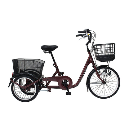 ACTIVE　PLUS(アクティブプラス)ノーパンク三輪自転車L　ワインレッド　配送のみ/組立サービス付き(選択可能)