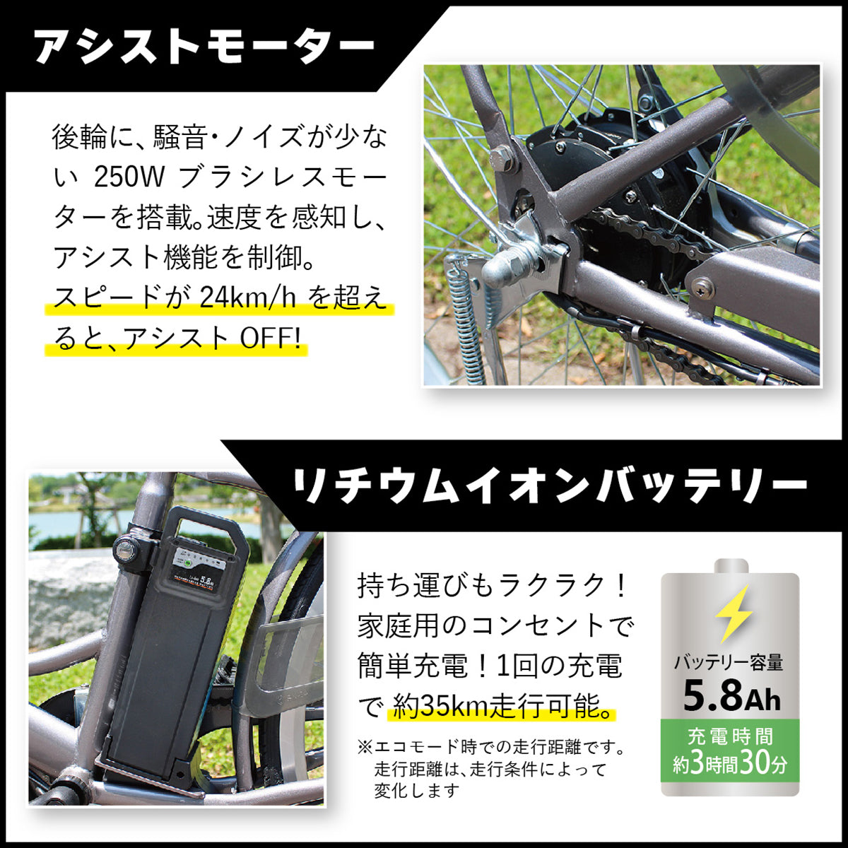ACTIVEPLUS(アクティブプラス)ノーパンク電動アシスト　スモークシルバー　FDB26EB