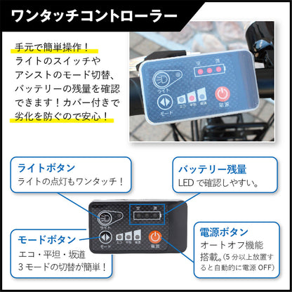 ACTIVEPLUS(アクティブプラス)ノーパンク電動アシスト　マットブラック　FDB20EB