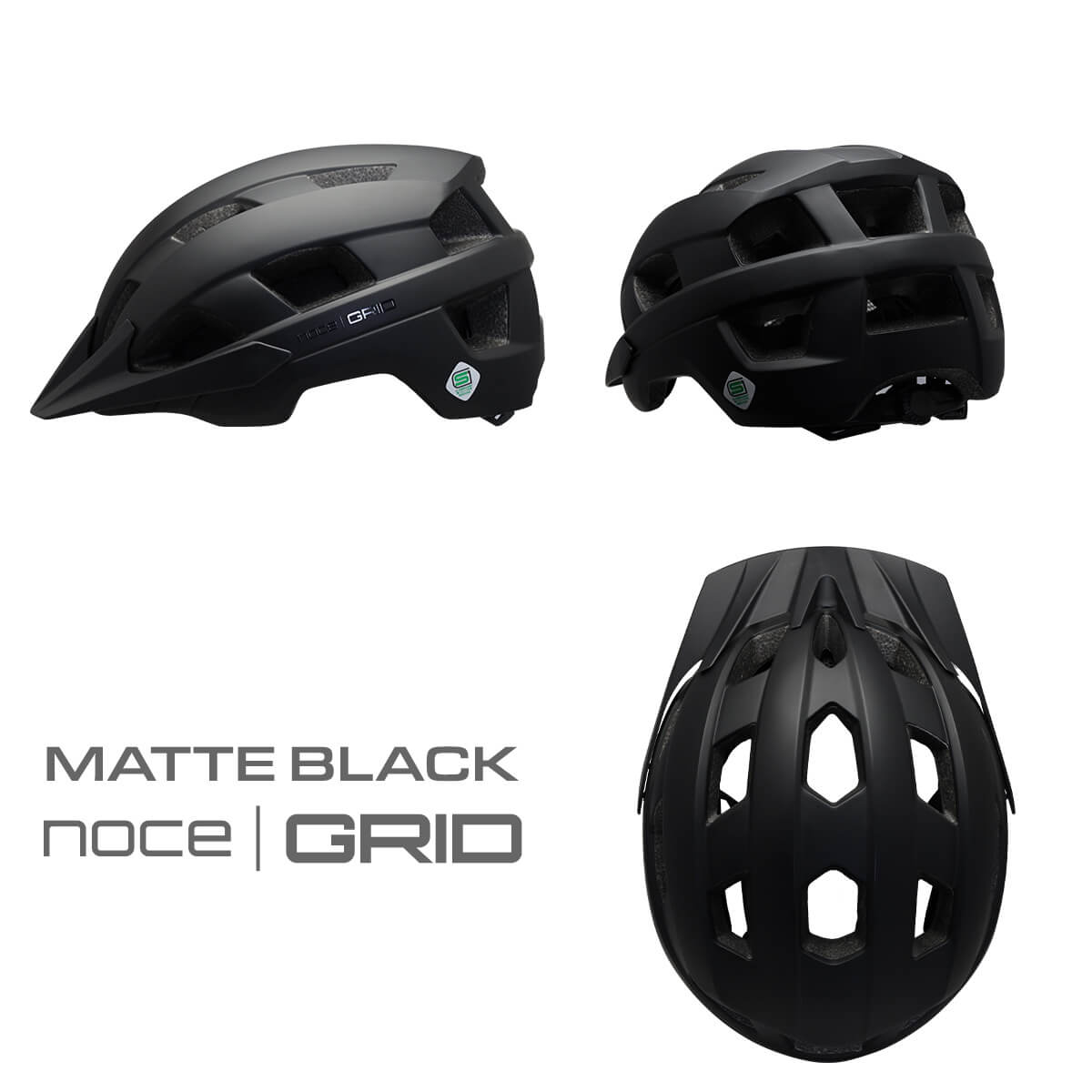 ソフトシェル　インモールドヘルメット　noceGRID　マットブラック