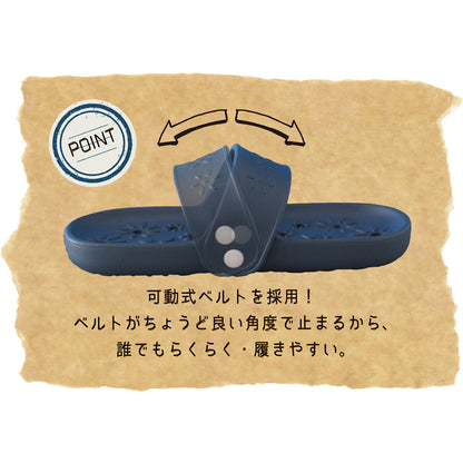 両履きサンダルフルール　ブルー