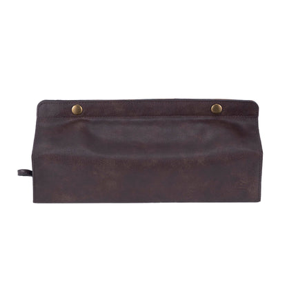 ティッシュケース　tente STUDY vintage DARK BROWN