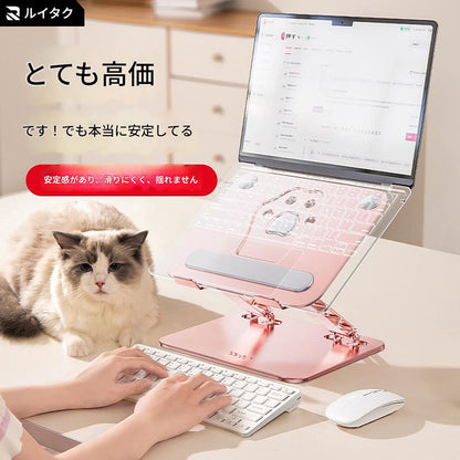 PC・タブレットスタンド　肉球（ピンク）　L49(P)
