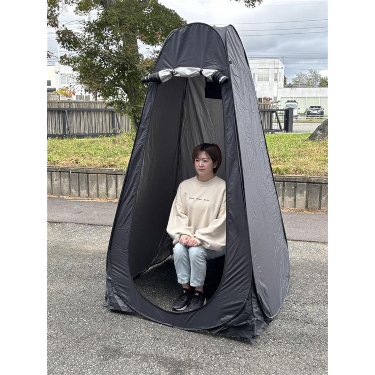 防災テントセット(折り畳みトイレ＋折り畳みテント＋凝固剤＆処理袋12個セット)