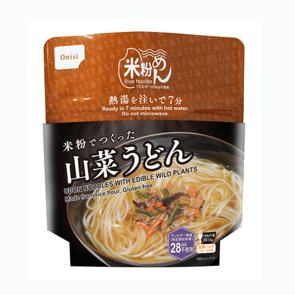 【尾西食品】米粉でつくった山菜うどん　フォーク付き　30袋セット