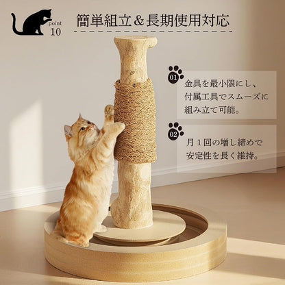 Harry Barker【天然木ポール】キャットトイ Sofia 爪とぎ＆ボールトラック 猫用おもちゃ コンパクト 28×28×33cm