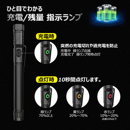 350lm クリップ付き L字角度調整 LED懐中電灯