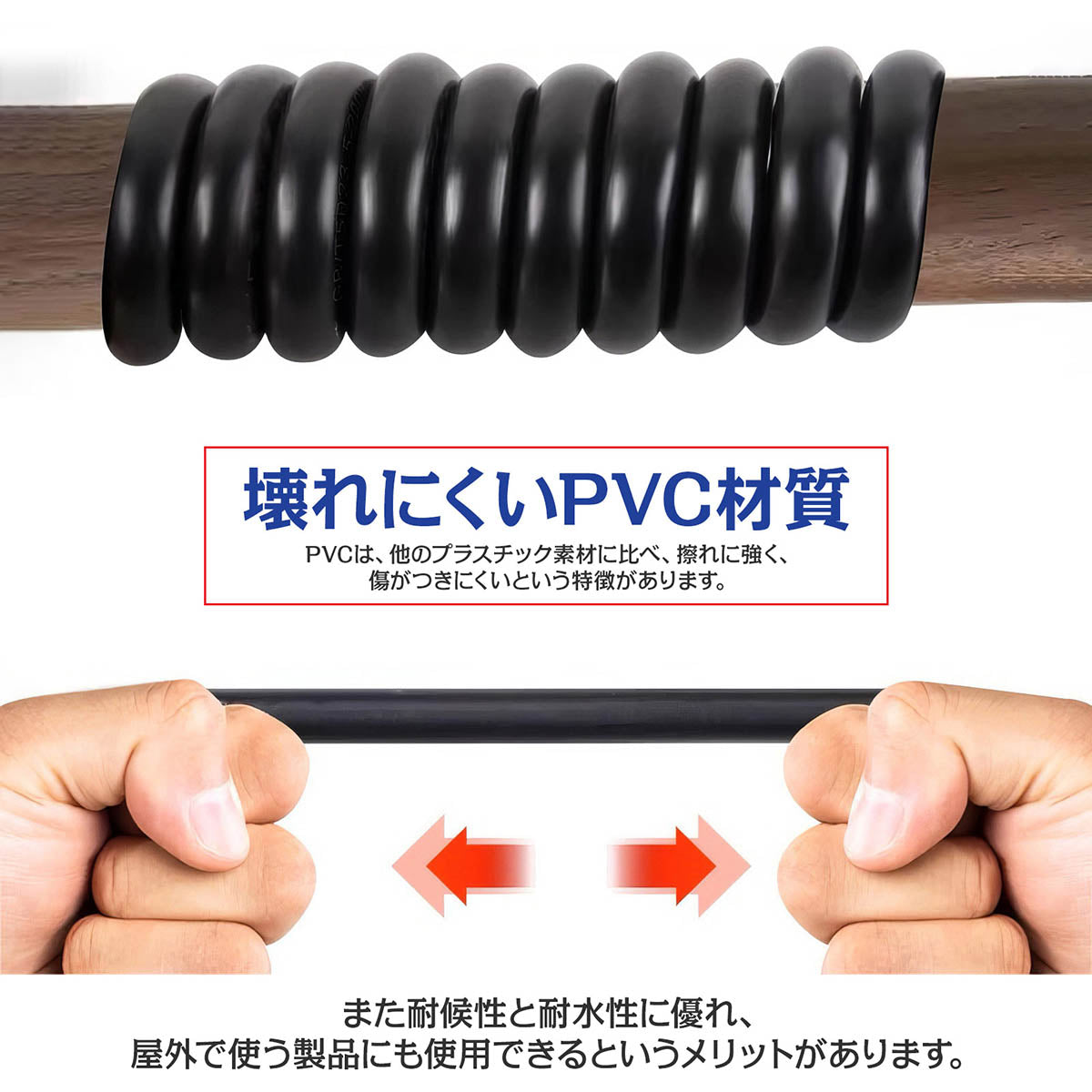 投光器用 10M延長コード 2芯 3芯兼用 防雨型 キャップ付