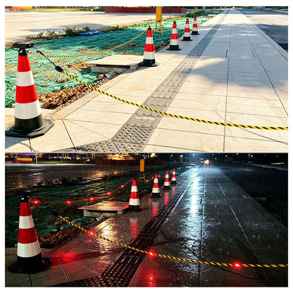 LEDソーラーユニット式 警告用 PVCロープライト トラロープ 10m
