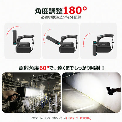 バッテリー着脱式LED投光器 15W マッチングファイターV18 XS