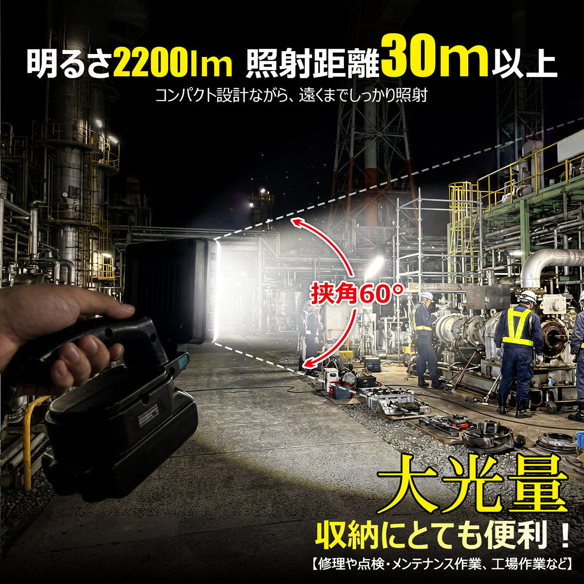 バッテリー着脱式LED投光器 15W マッチングファイターV18 XS