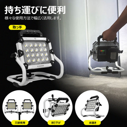 バッテリー着脱式LED投光器 100W マッチングファイターV18 pro