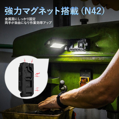 充電式おりたたみLEDハンディライト 2灯式 600lm マグネット付