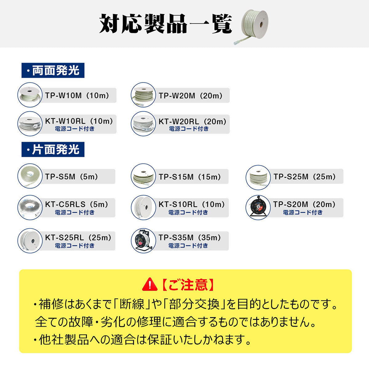 ロープライト ルミナスリンクシリーズ専用 補修キット