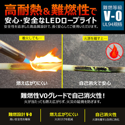 LEDロープライト 25m 片面発光最大50mまで連結可能 電源コード付き