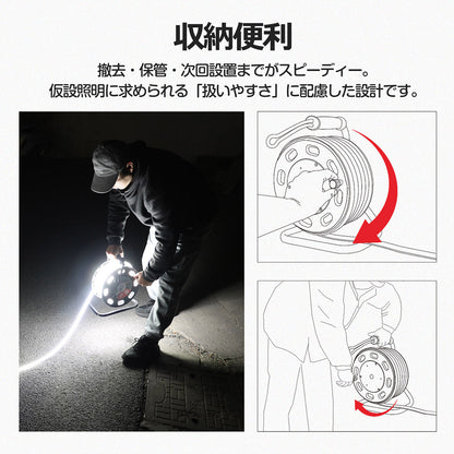 LEDロープライト 20m 片面発光 コードリール型