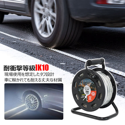 LEDロープライト 20m 片面発光 コードリール型