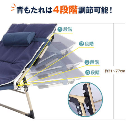 折り畳みベッド　枕付き　アウトドア　グレー
