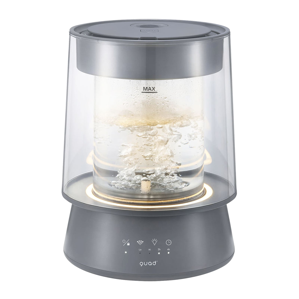 ハイパワーガラススチーム加湿器　GLASS（グラス）2.6L　グレー