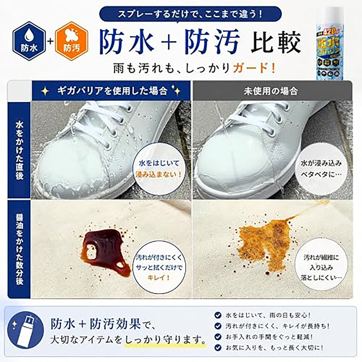 防水スプレー　ギガバリア　420ml