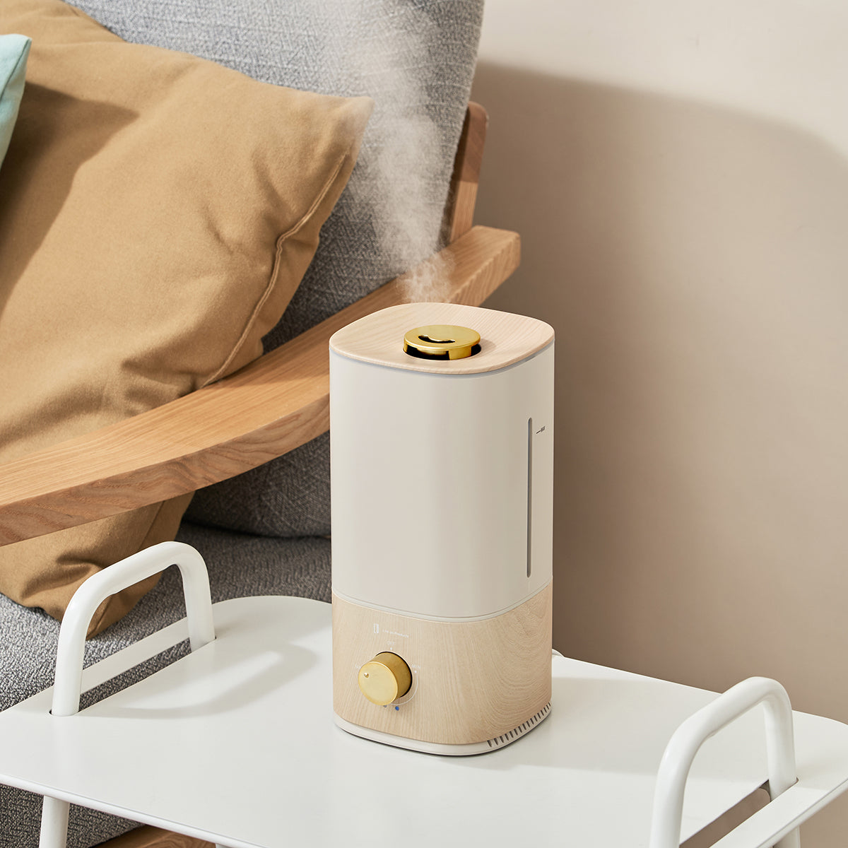 上部給水超音波式コンパクト加湿器-Premium WOOD- ホワイトウッド