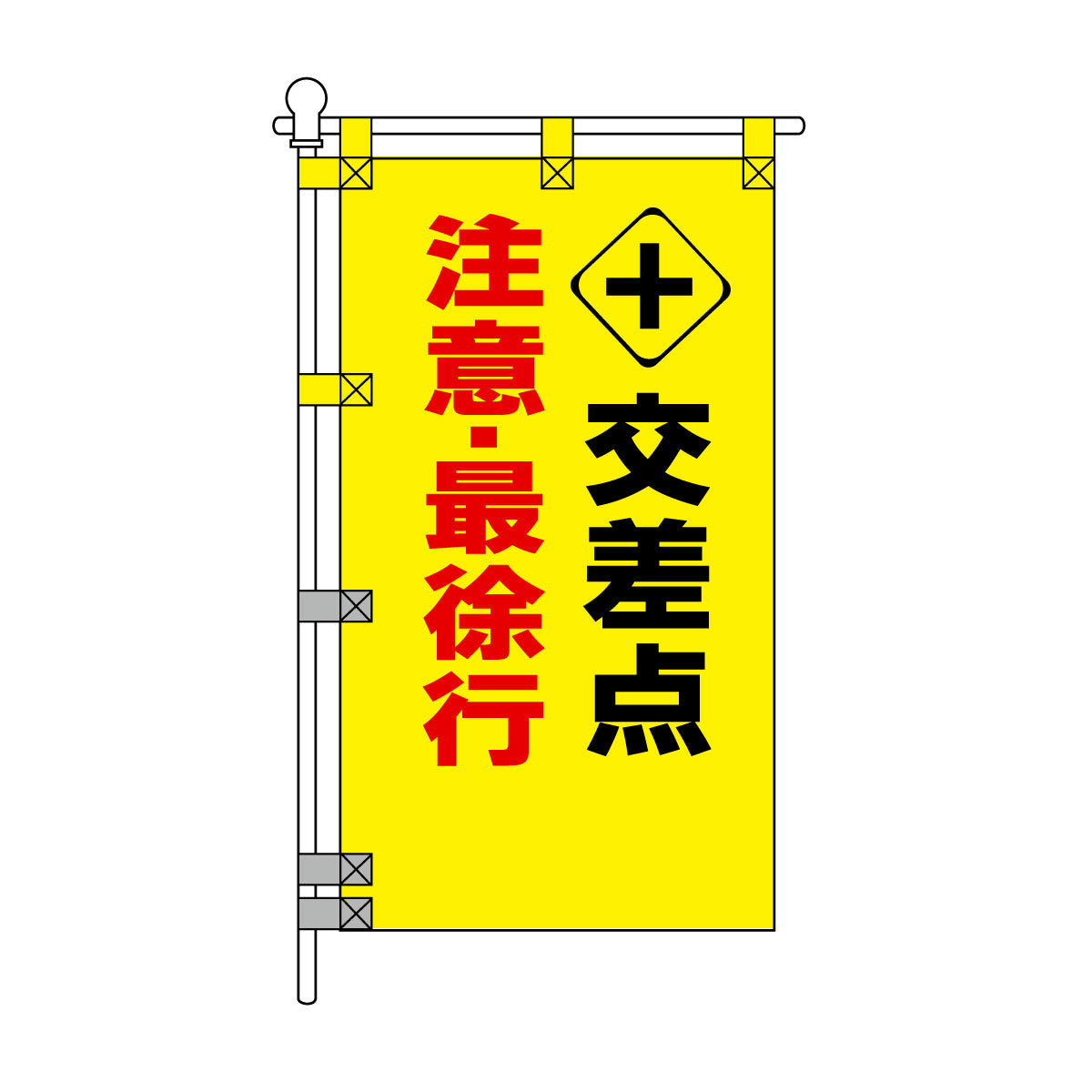 交通安全POPのぼり旗 450×800mm 交差点 注意・最徐行