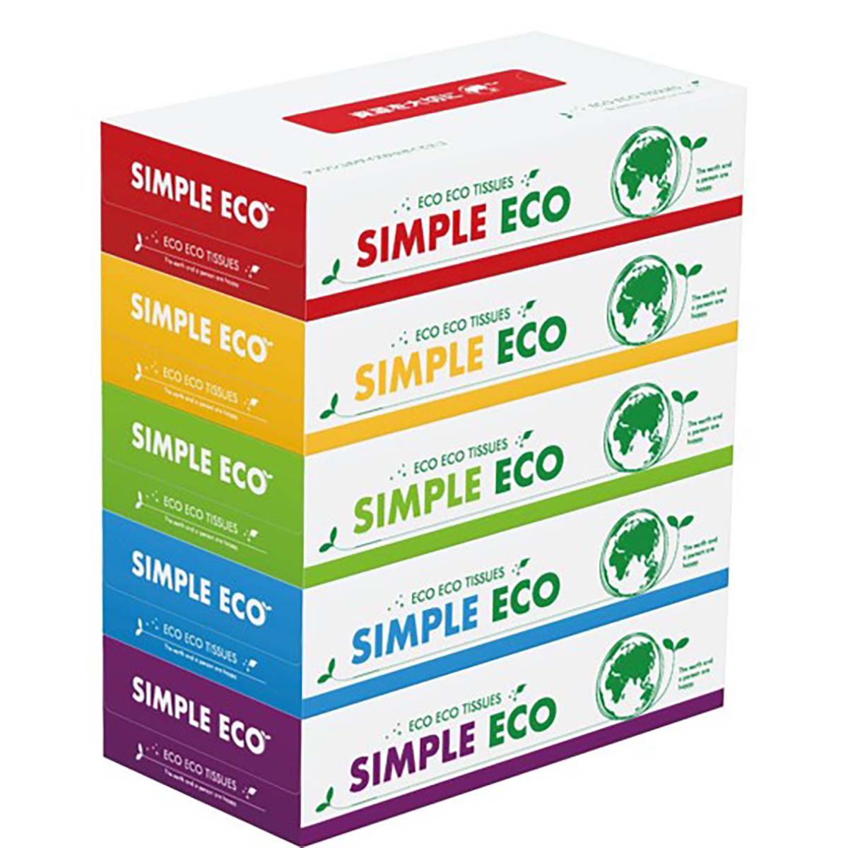 シンプルエコＢＯＸティッシュ１００Ｗ５個組　20組セット