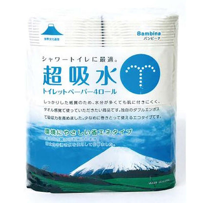 バンビーナ超吸水トイレットペーパー4ロールダブル（18ｍ）　30組セット