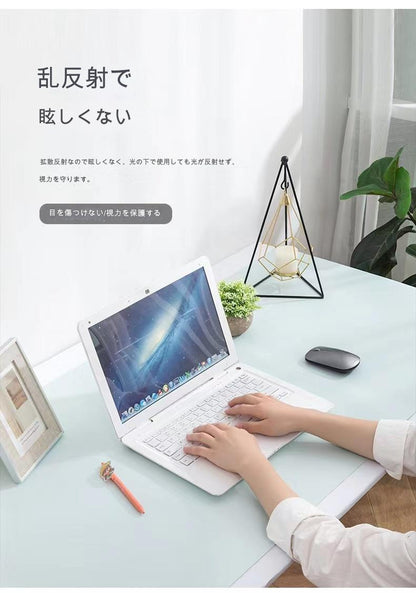 フェイクレザーデスクマット８０×４０㎝水色＋ミント　Ｄ８０４０Ｐ１