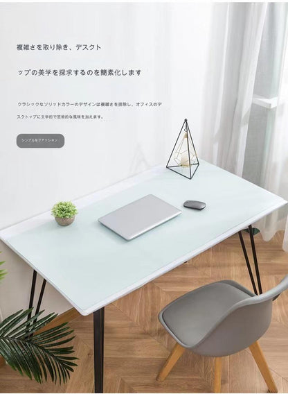 フェイクレザーデスクマット８０×４０㎝ピンク＋ミント　Ｄ８０４０Ｐ１
