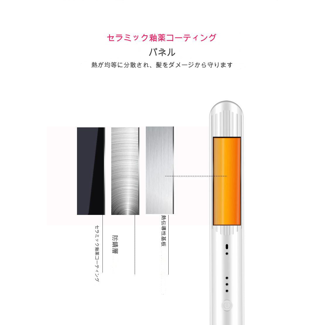 ＵＳＢヘアアイロン　ブラック　ＫＤ３８６（Ｂ）