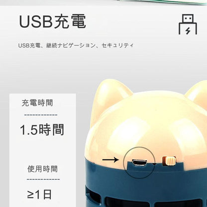 アニマル卓上掃除機　パープル　ブチネコ　ＤＭ－２Ａ（ＰＬ）