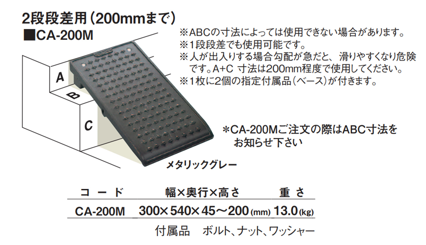ミスギ キャスコーナーM級50mm段差用 CA050M (G)