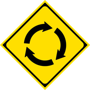 警戒標識　Ｍ２０１－２　ロータリーあり　マグネット４００角