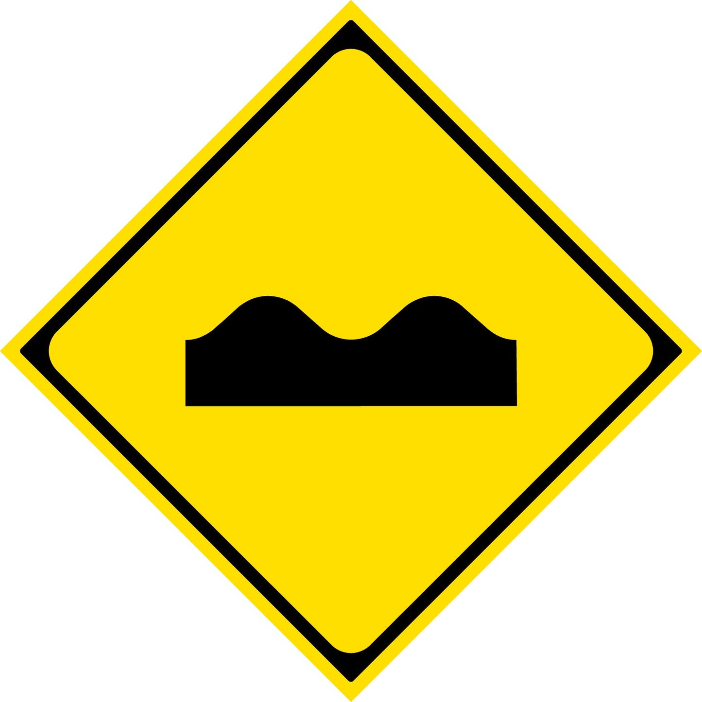 警戒標識　Ｓ２０９－３　路面凹凸あり　ステッカー５０角５枚セット