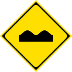 警戒標識　Ｓ２０９－３　路面凹凸あり　ステッカー４００角