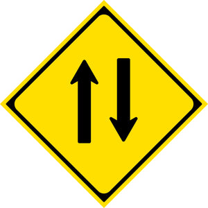 警戒標識　E２１２－２　二方向交通　エコボード６００角