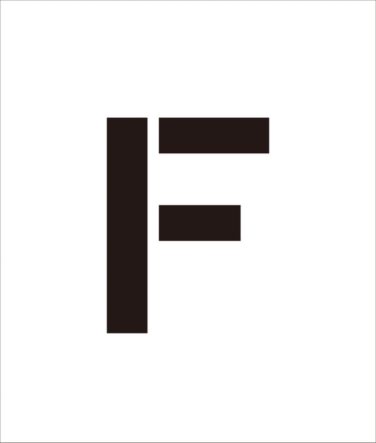 吹付けプレート　ステンシル　文字高３００　アルファベット　Ｆ