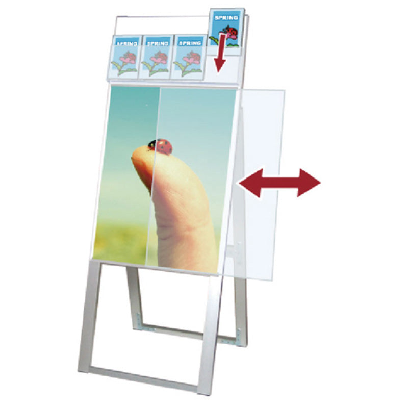 ブラックパンフレットケーススタンド看板　両面　ポスター上　Ａ１　ＢＰＣＳＫＵ－Ａ１Ｒ