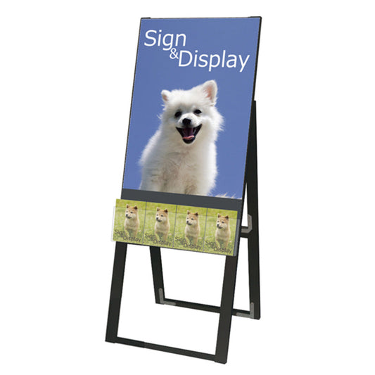 ブラックパンフレットケーススタンド看板　片面　ポスター上　Ａ２　ＢＰＣＳＫＵ－Ａ２Ｋ