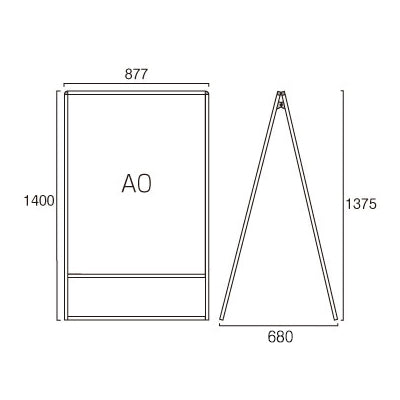 バリウススタンド看板　Ａ０　両面　ブラック　ＢＶＡＳＫＡＣ－Ａ０Ｒ